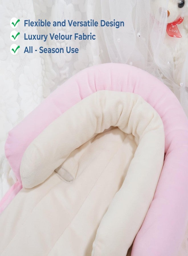 COOLBEBE New 2-in-1 Babybody Supports for Baby Newborn Infants - Extra Soft Stroller Cushion Pads Car Seat Insert, Seasons, Pink - Image 4